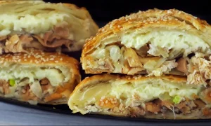 пирог с курицей в разрезе