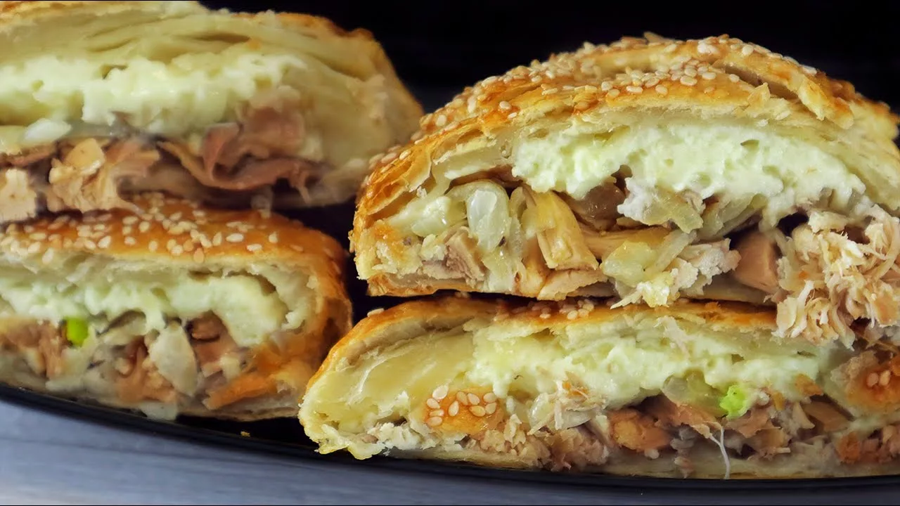 пирог с курицей в разрезе