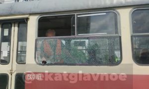 Поврежденный в Екатеринбурге трамвай