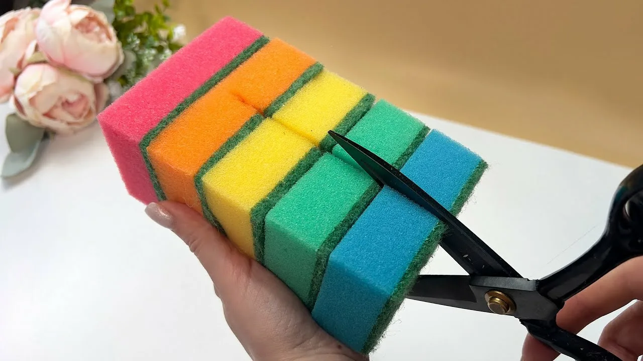 нарезанные на кусочки губки